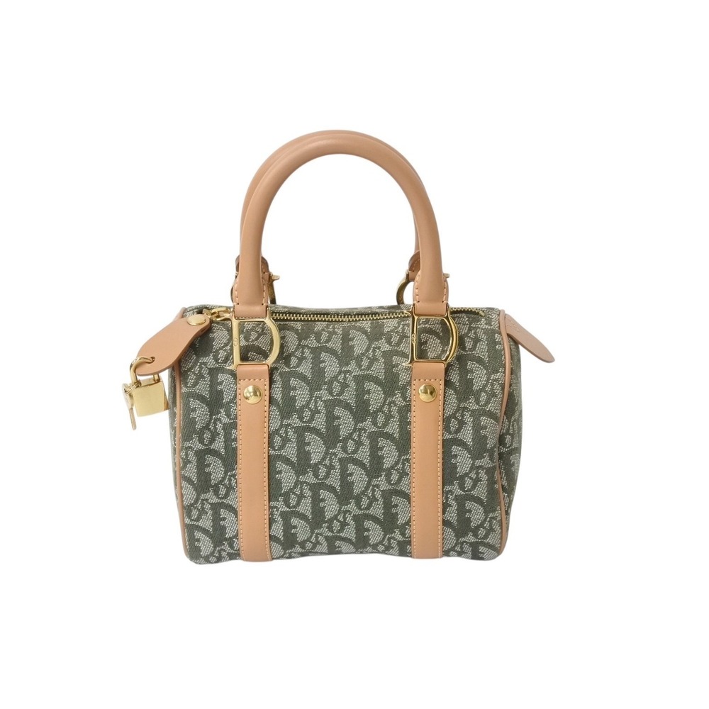 Dior green Tan handbag Trotter Beige Christian - Picture 2 of 9